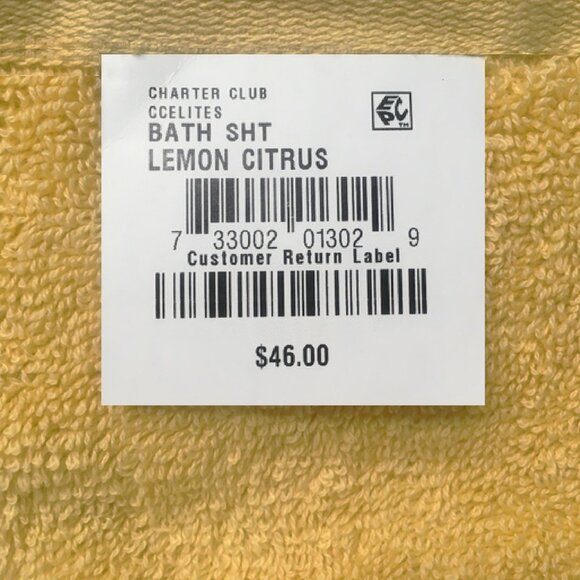 2 new LEMON CITRUS Charter Club Elite 100% Hygro Cotton 33x64 inch BATH … - Picture 8 of 9